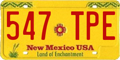 NM license plate 547TPE
