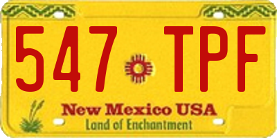 NM license plate 547TPF