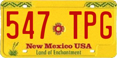 NM license plate 547TPG