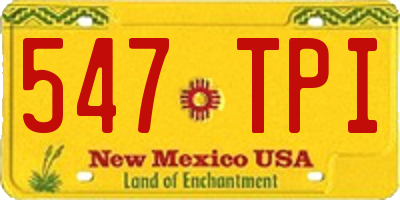 NM license plate 547TPI