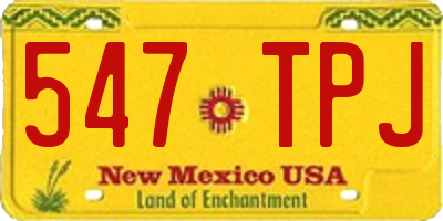 NM license plate 547TPJ