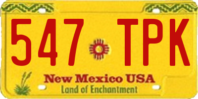 NM license plate 547TPK