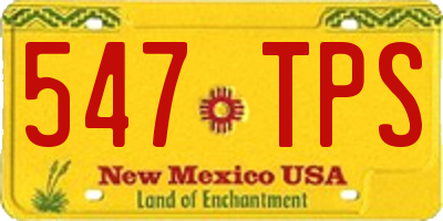 NM license plate 547TPS
