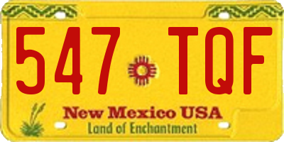 NM license plate 547TQF