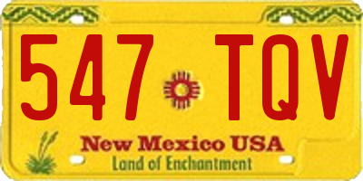 NM license plate 547TQV
