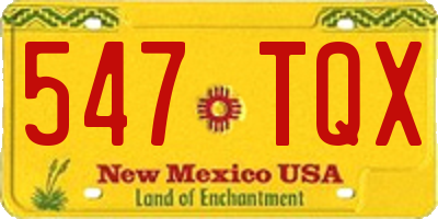 NM license plate 547TQX