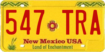 NM license plate 547TRA