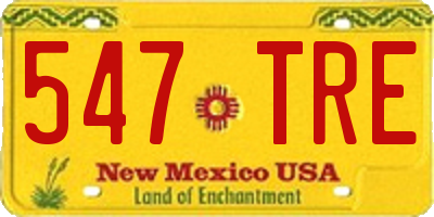 NM license plate 547TRE