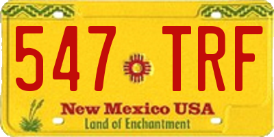 NM license plate 547TRF