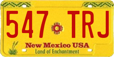NM license plate 547TRJ