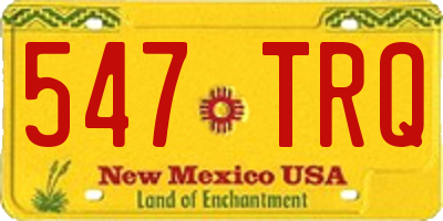 NM license plate 547TRQ