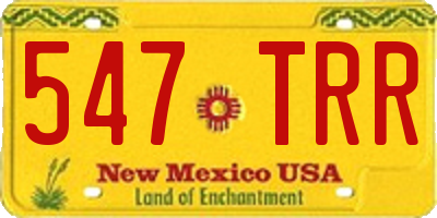 NM license plate 547TRR