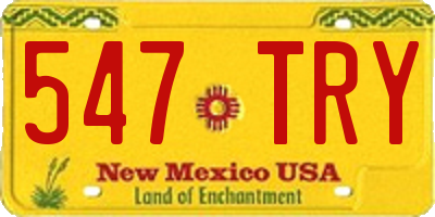 NM license plate 547TRY