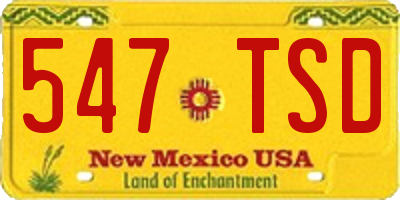 NM license plate 547TSD