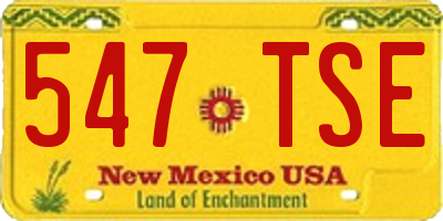 NM license plate 547TSE
