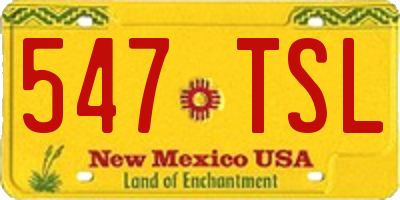 NM license plate 547TSL