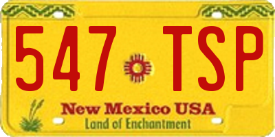 NM license plate 547TSP