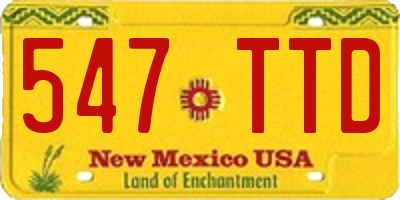 NM license plate 547TTD