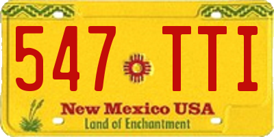 NM license plate 547TTI