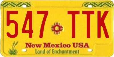 NM license plate 547TTK