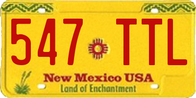 NM license plate 547TTL