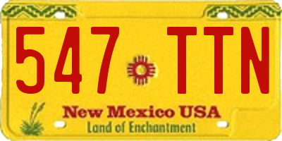 NM license plate 547TTN