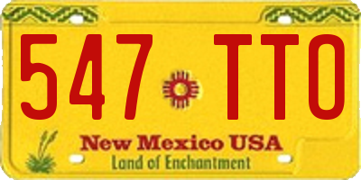 NM license plate 547TTO