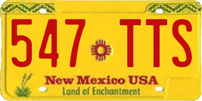 NM license plate 547TTS