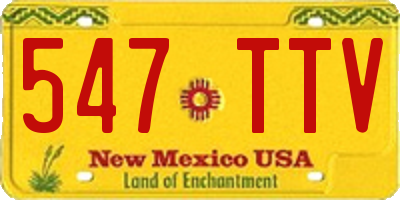 NM license plate 547TTV