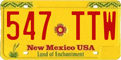 NM license plate 547TTW