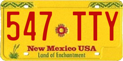 NM license plate 547TTY