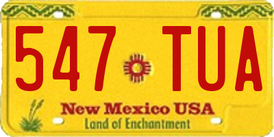 NM license plate 547TUA