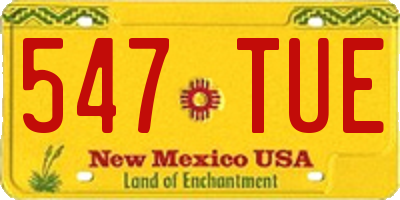 NM license plate 547TUE
