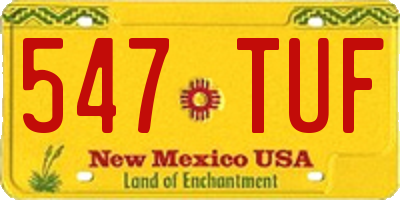 NM license plate 547TUF