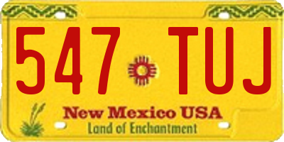 NM license plate 547TUJ