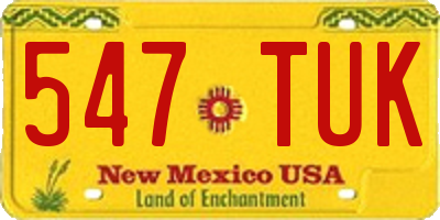 NM license plate 547TUK