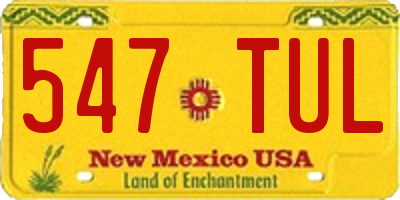 NM license plate 547TUL