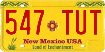 NM license plate 547TUT