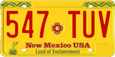 NM license plate 547TUV