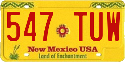 NM license plate 547TUW