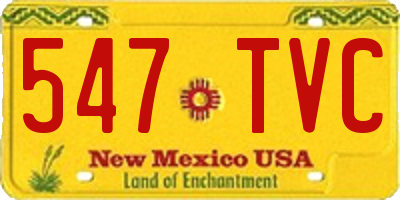 NM license plate 547TVC