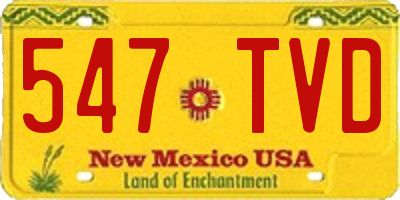 NM license plate 547TVD