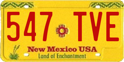 NM license plate 547TVE