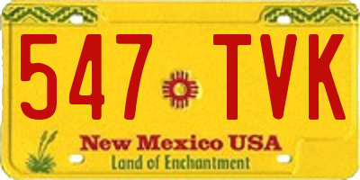NM license plate 547TVK