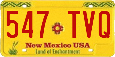 NM license plate 547TVQ