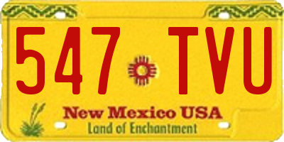 NM license plate 547TVU