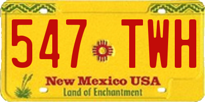 NM license plate 547TWH