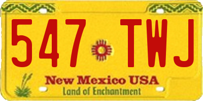 NM license plate 547TWJ