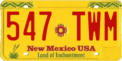 NM license plate 547TWM
