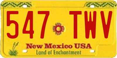 NM license plate 547TWV
